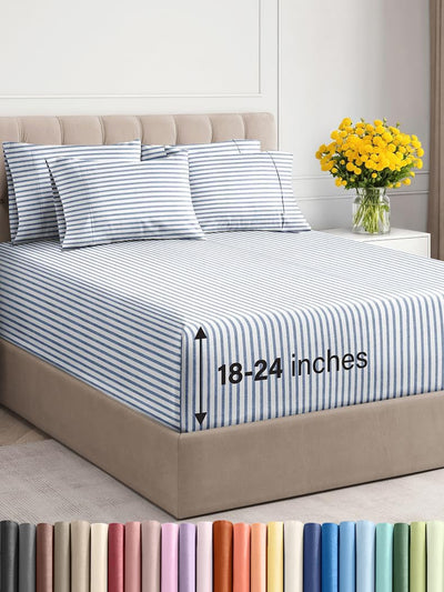 Premium 6-Piece King Sheet Set – Extra Deep Pockets, Cooling Comfort & Wrinkle-Free Softness
