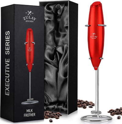 Powerful Handheld Milk Frother with Stand & Batteries