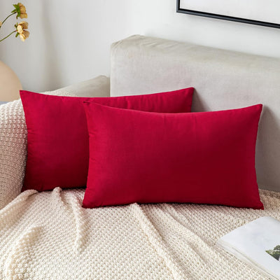 2 Premium Velvet Pillow Covers – Soft & Stylish Cushion Cases for Sofa, Bed & Car
