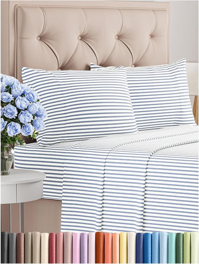 Premium Full Size 4-Piece Sheet Set – Ultra-Soft, Cooling & Wrinkle-Free Bedding with Deep Pockets