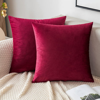 2 Premium Velvet Pillow Covers – Soft & Stylish Cushion Cases for Sofa, Bed & Car