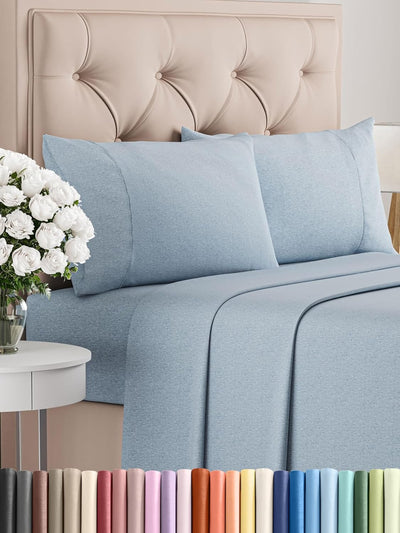Premium Full Size 4-Piece Sheet Set – Ultra-Soft, Cooling & Wrinkle-Free Bedding with Deep Pockets