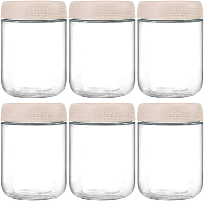 Glass Oats Containers – 16oz, 6 Pack