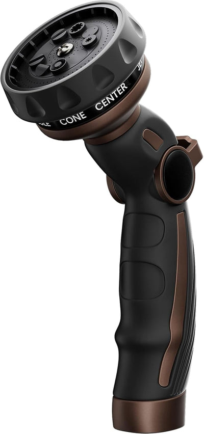 Heavy Duty Metal Hose Nozzle with 9 Spray Patterns