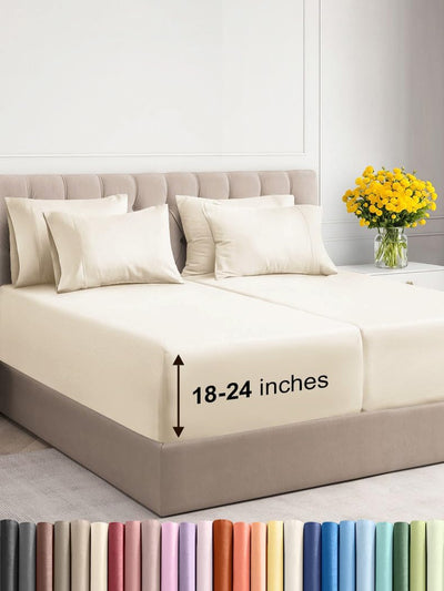 Premium 6-Piece King Sheet Set – Extra Deep Pockets, Cooling Comfort & Wrinkle-Free Softness