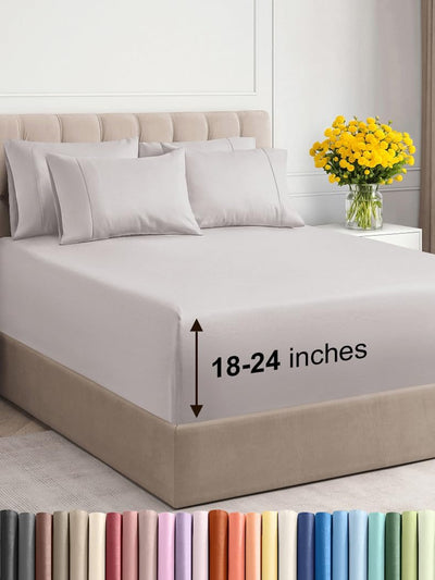 Premium 6-Piece King Sheet Set – Extra Deep Pockets, Cooling Comfort & Wrinkle-Free Softness
