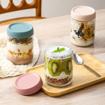 Glass Oats Containers – 16oz, 6 Pack
