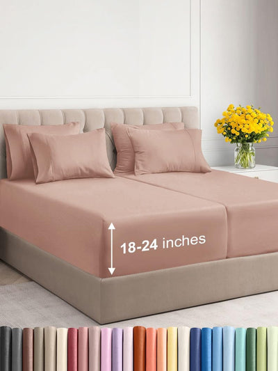 Premium 6-Piece King Sheet Set – Extra Deep Pockets, Cooling Comfort & Wrinkle-Free Softness