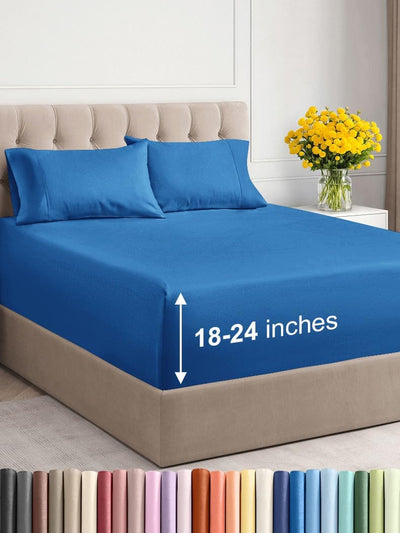 Premium 6-Piece King Sheet Set – Extra Deep Pockets, Cooling Comfort & Wrinkle-Free Softness