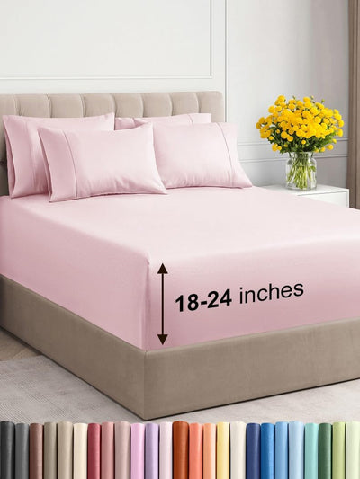 Premium 6-Piece King Sheet Set – Extra Deep Pockets, Cooling Comfort & Wrinkle-Free Softness