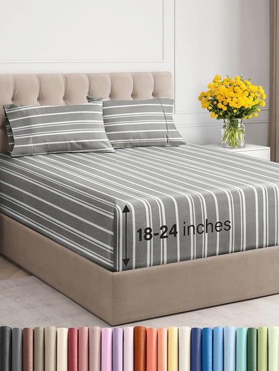 Premium 6-Piece King Sheet Set – Extra Deep Pockets, Cooling Comfort & Wrinkle-Free Softness