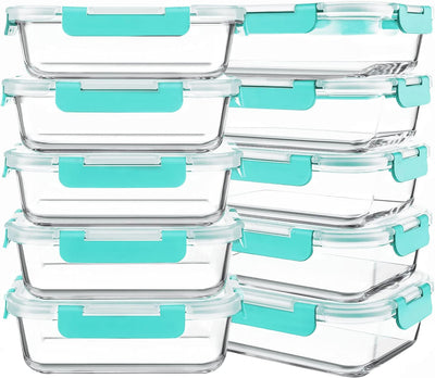 Glass Meal Prep Containers – 30oz, 10 Pack