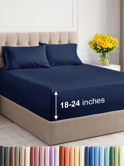 Premium 6-Piece King Sheet Set – Extra Deep Pockets, Cooling Comfort & Wrinkle-Free Softness