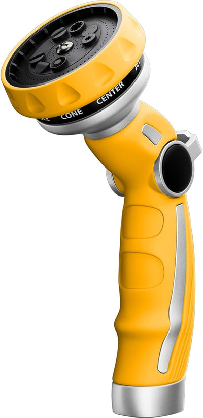 Heavy Duty Metal Hose Nozzle with 9 Spray Patterns