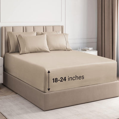Premium 6-Piece King Sheet Set – Extra Deep Pockets, Cooling Comfort & Wrinkle-Free Softness
