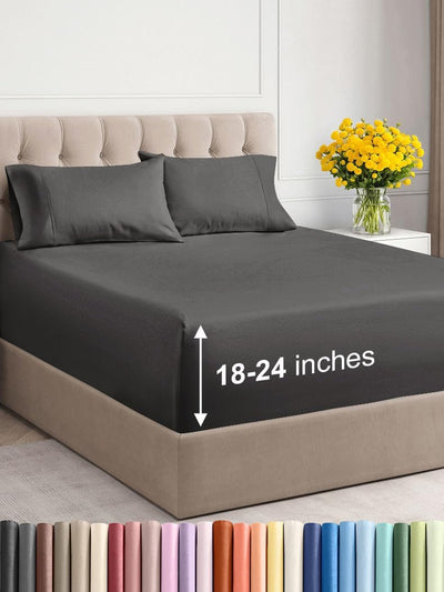 Premium 6-Piece King Sheet Set – Extra Deep Pockets, Cooling Comfort & Wrinkle-Free Softness