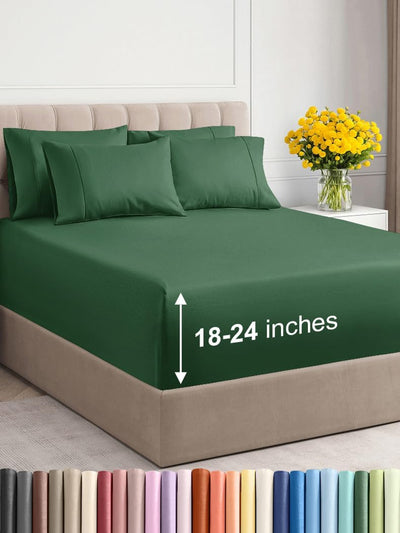 Premium 6-Piece King Sheet Set – Extra Deep Pockets, Cooling Comfort & Wrinkle-Free Softness
