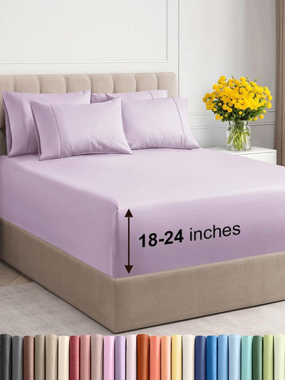 Premium 6-Piece King Sheet Set – Extra Deep Pockets, Cooling Comfort & Wrinkle-Free Softness