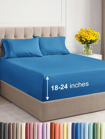 Premium 6-Piece King Sheet Set – Extra Deep Pockets, Cooling Comfort & Wrinkle-Free Softness