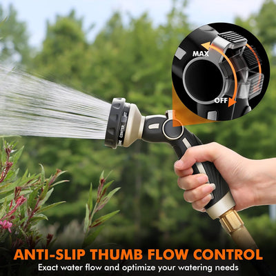 Heavy Duty Metal Hose Nozzle with 9 Spray Patterns